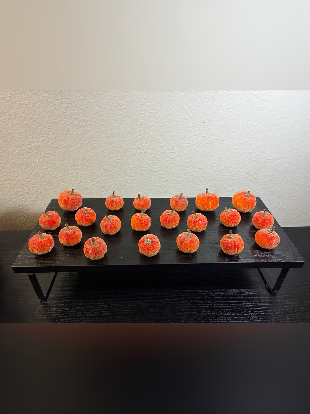 Vintage Faux Sugared Mini Pumpkin Decor Set Orange Frosted Autumn Bowl Fillers